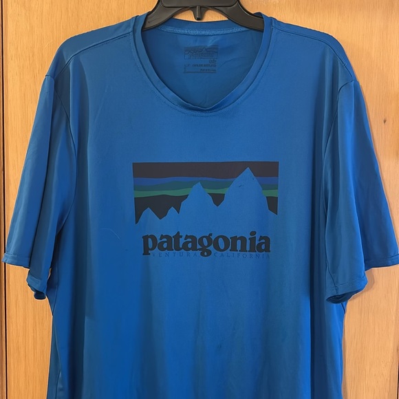 Patagonia Men’s Capilene Baselayer Short Sleeve Tee Shirt Blue Size L-XL - Picture 2 of 13